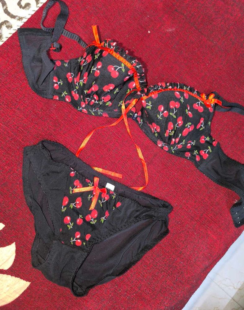 Cherry Print Lingerie Set