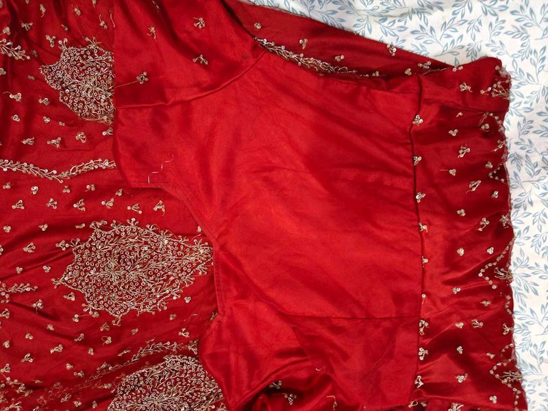Red Embroidered Vintage Indian Gown