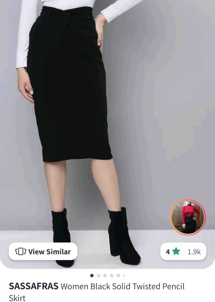 Black SASSAFRAS Pencil Skirt