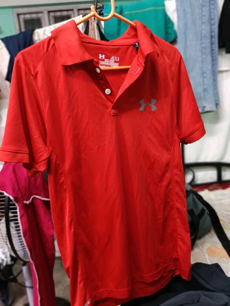 Under Armour Red Polo Shirt - Size M