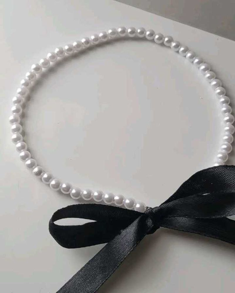 Ribbon Bowknot Pearl choker