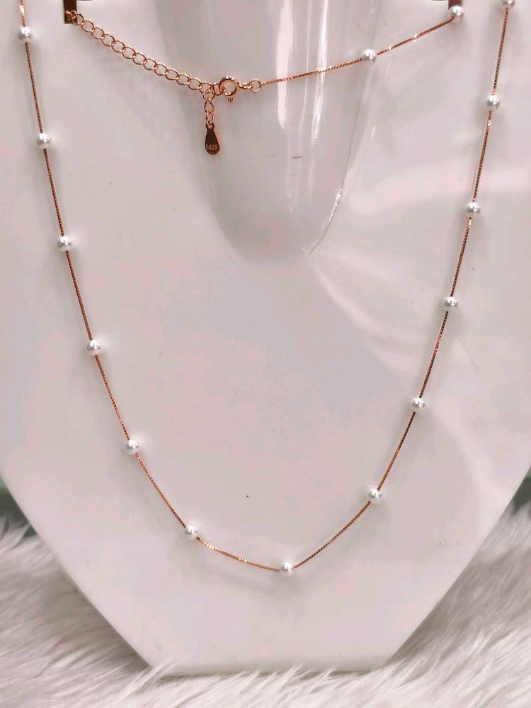 925 Silver Sterling Pearl Moti Chain