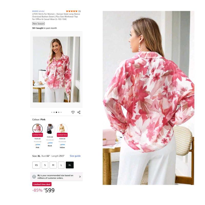 😱BRAND New LITZO Korena Stylish Oversized Shirt😱