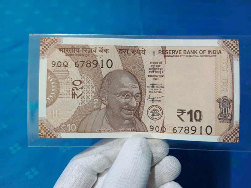 Ladder Number Note 678910, 10 Rupees UNC Condition