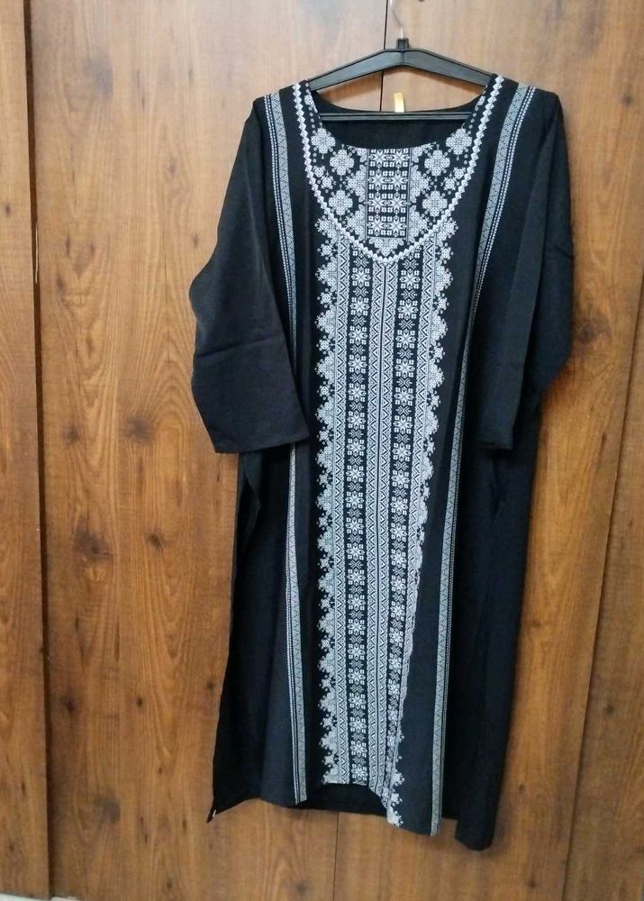 Women Plus Size Black Kurti