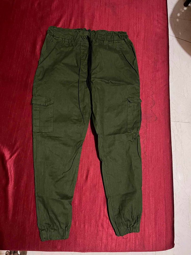 Olive Green Cargo Joggers