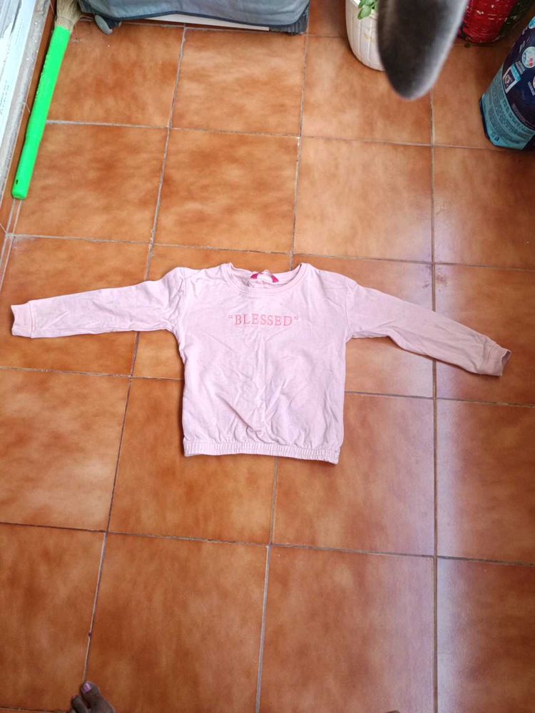 Pink &#39;Blessed&#39; Long Sleeve Top