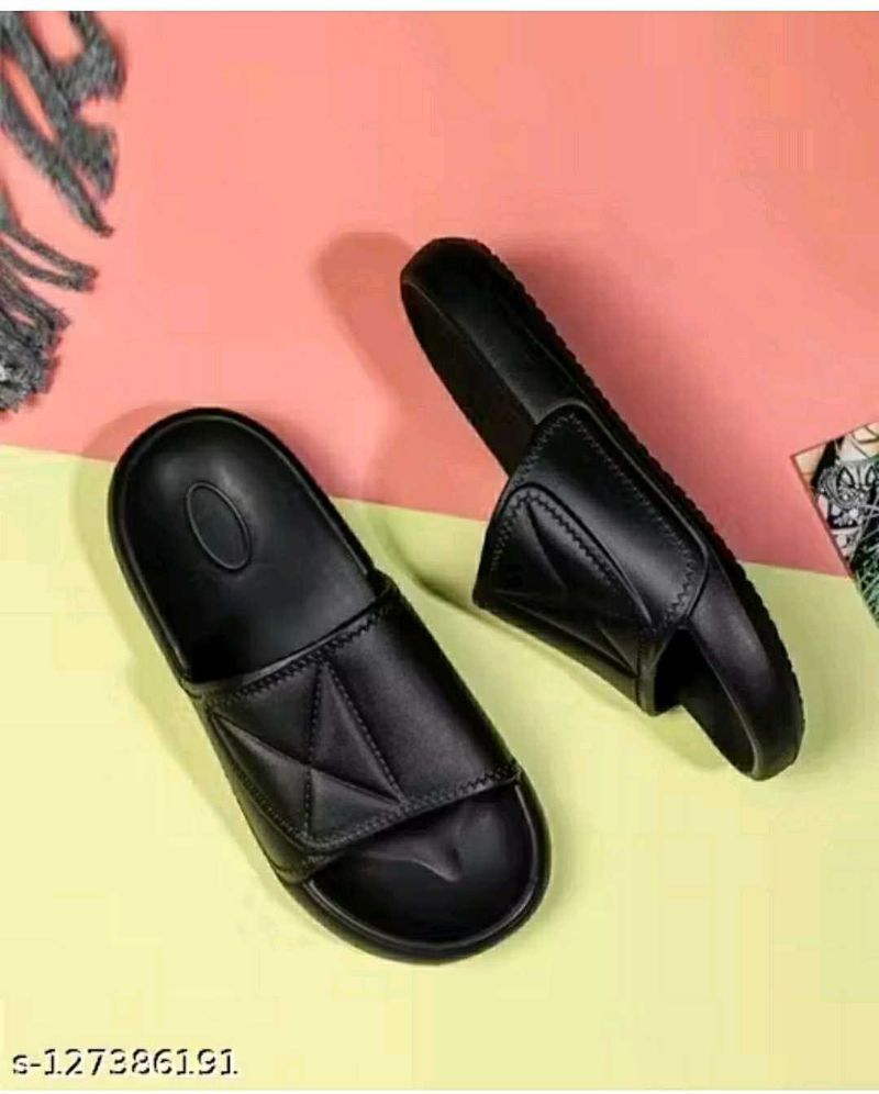 Black Quilted Slides