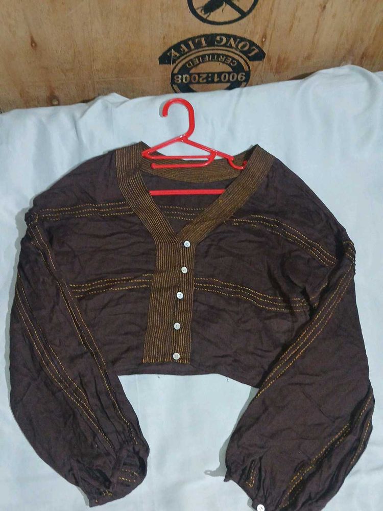 Brown Cropped Top