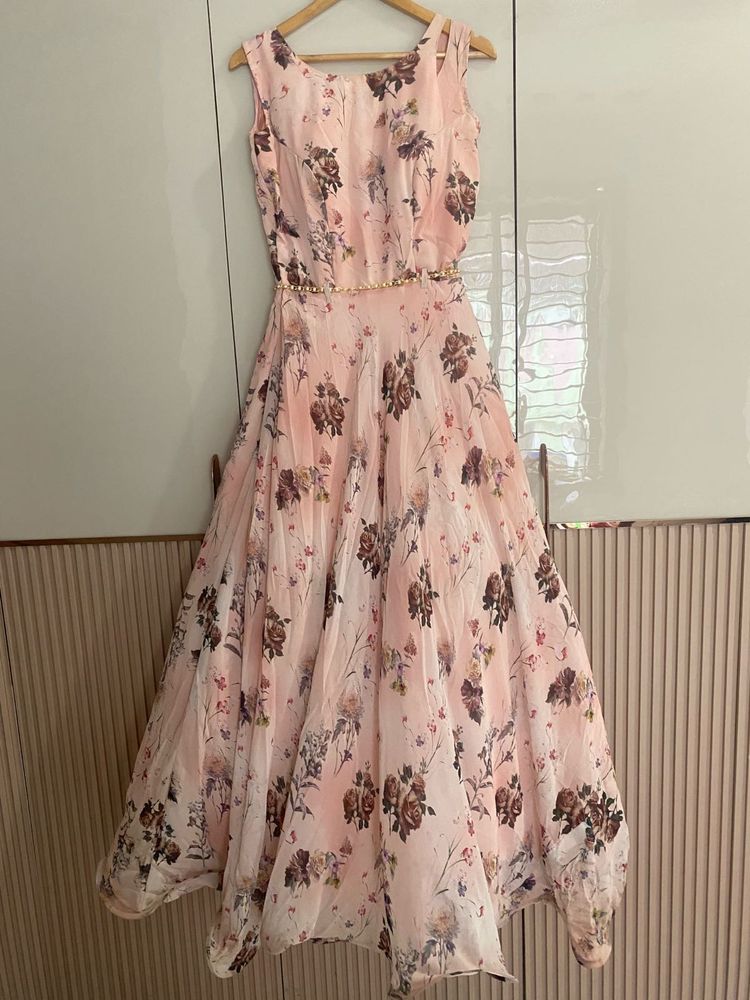 Floral Printed Georgette Gown