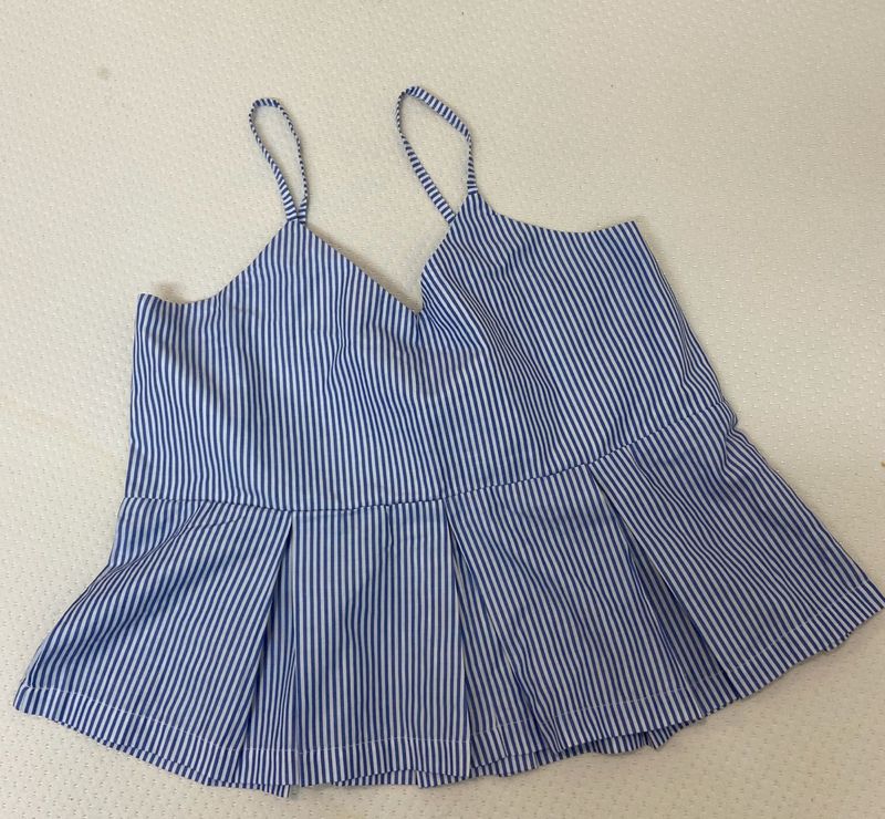 Blue Sassafras Sleeveless Peplum Top