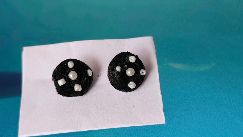 Black Beaded Earrings