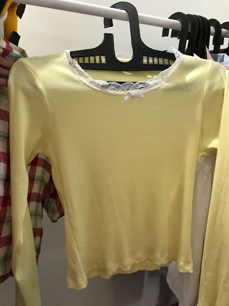 Yellow Cute Bow Top