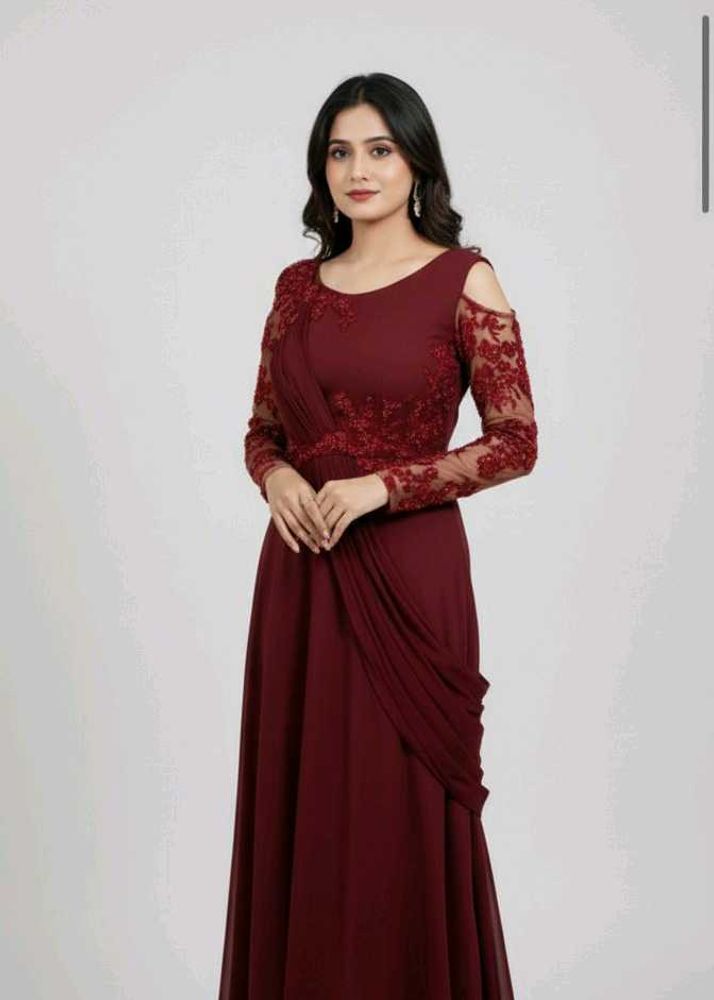 Burgundy Floral Dress