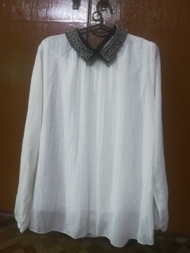 Elegant White Embellished Top