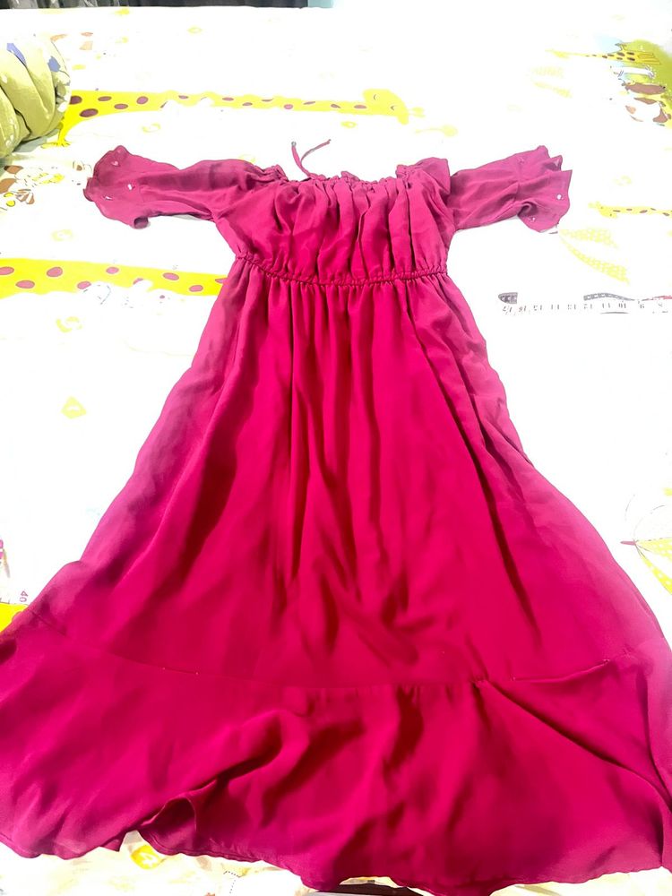 Chic Red Off-Shoulder Dress