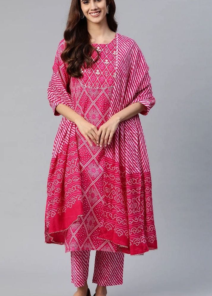 Pink Printed Kurta set
