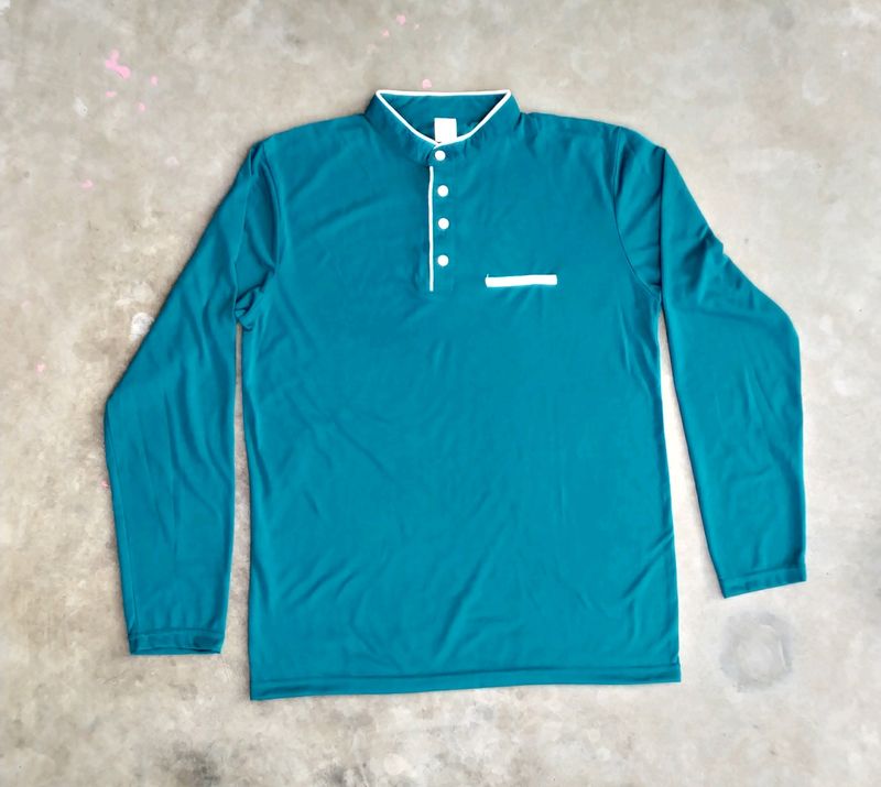 Men&#39;s Mandarin Neck Full Sleeves T-shirt