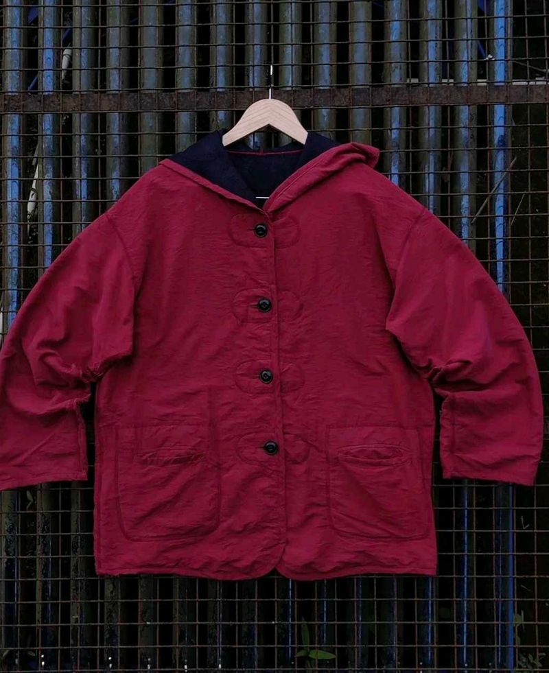 Red VIEVIE club reversible Hooded Jacket