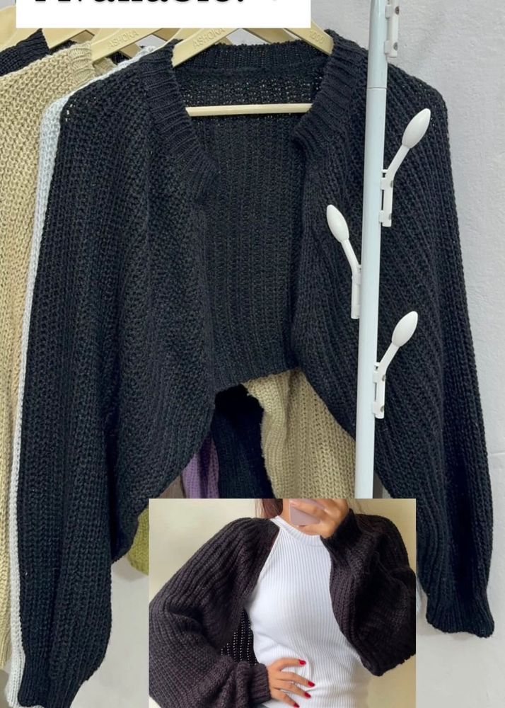 Black Knit Shrug Bolero