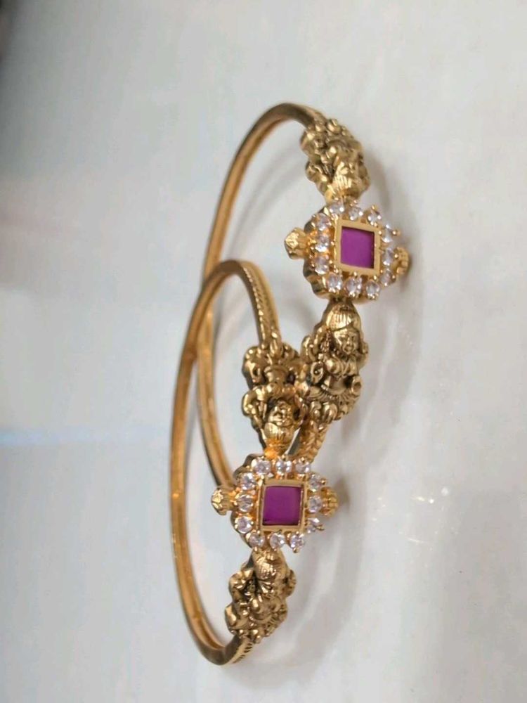 One Gram Gold nakshi Bangles Pair