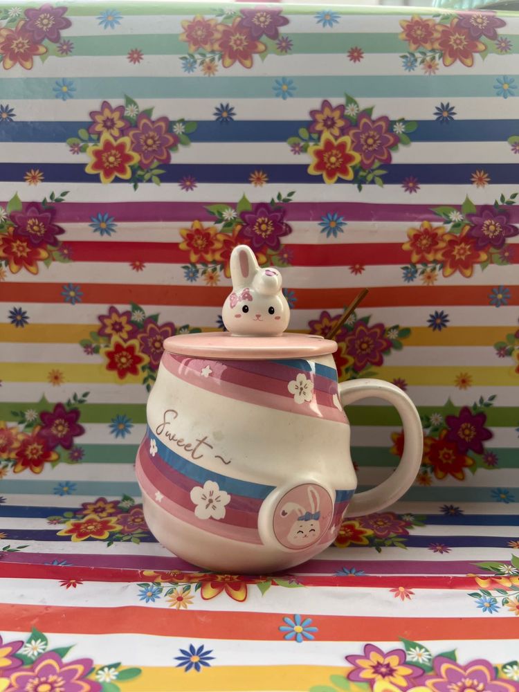Bunny Mug with Lid &amp; Spoon