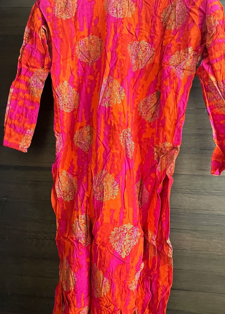 Pink &amp; Orange Printed Tunic
