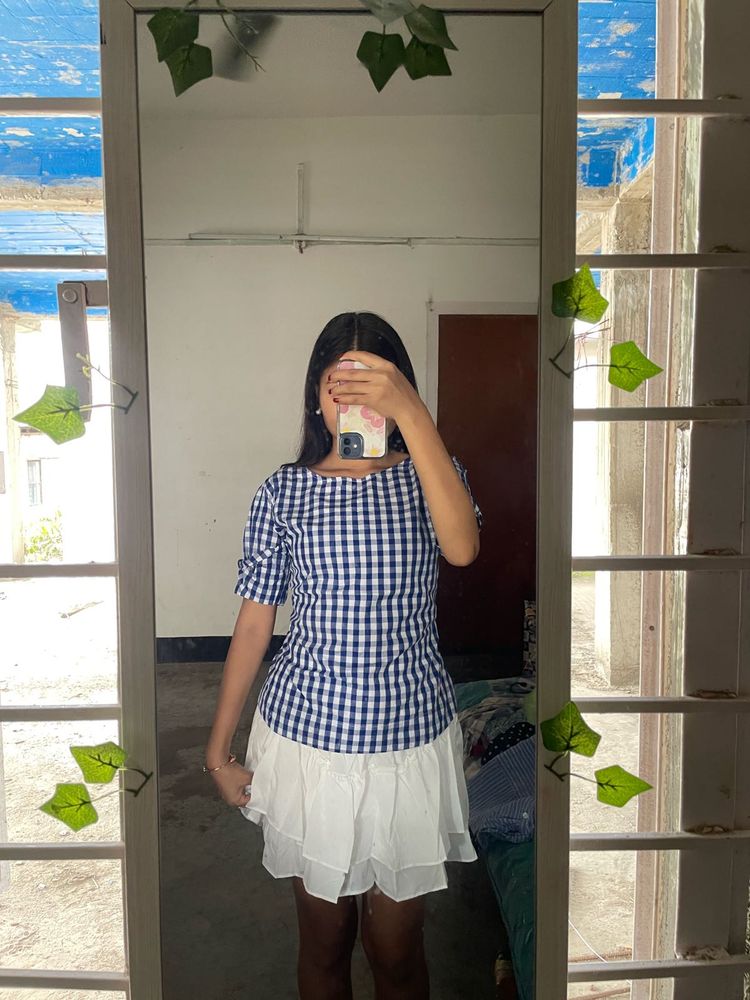 Blue Gingham Top