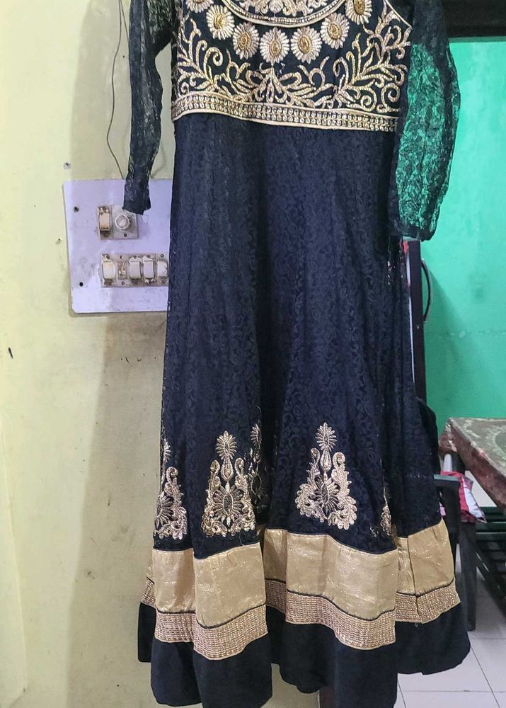 Elegant Ethnic  black Anarkali kurti