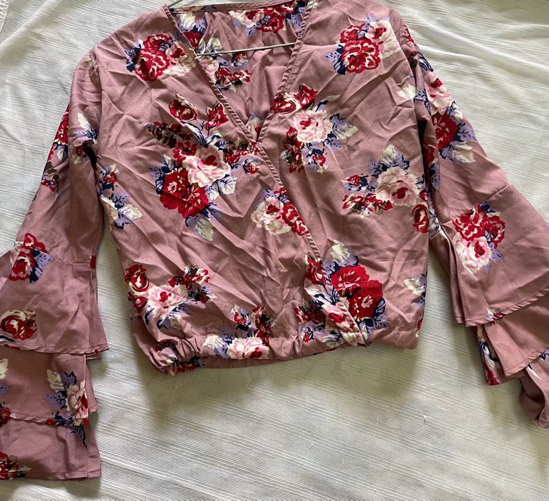 Floral Bell Sleeve Blouse