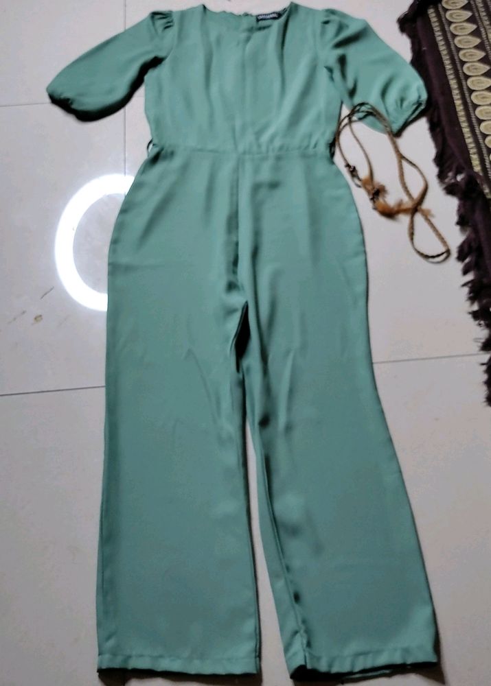 Sage Green Wide Leg Jumpsuit