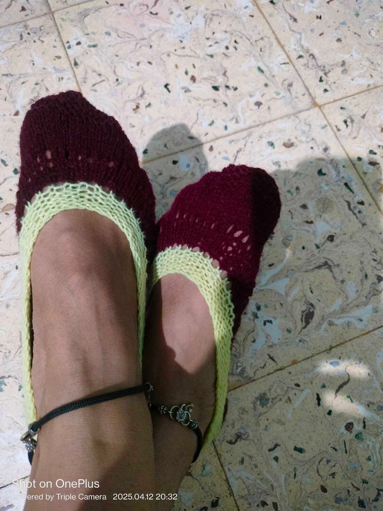 Hand-Knitted Slipper Socks