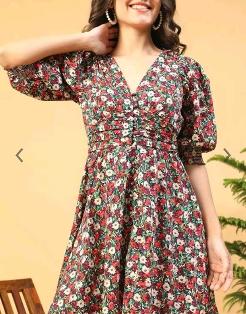 Unused Floral Black Dress