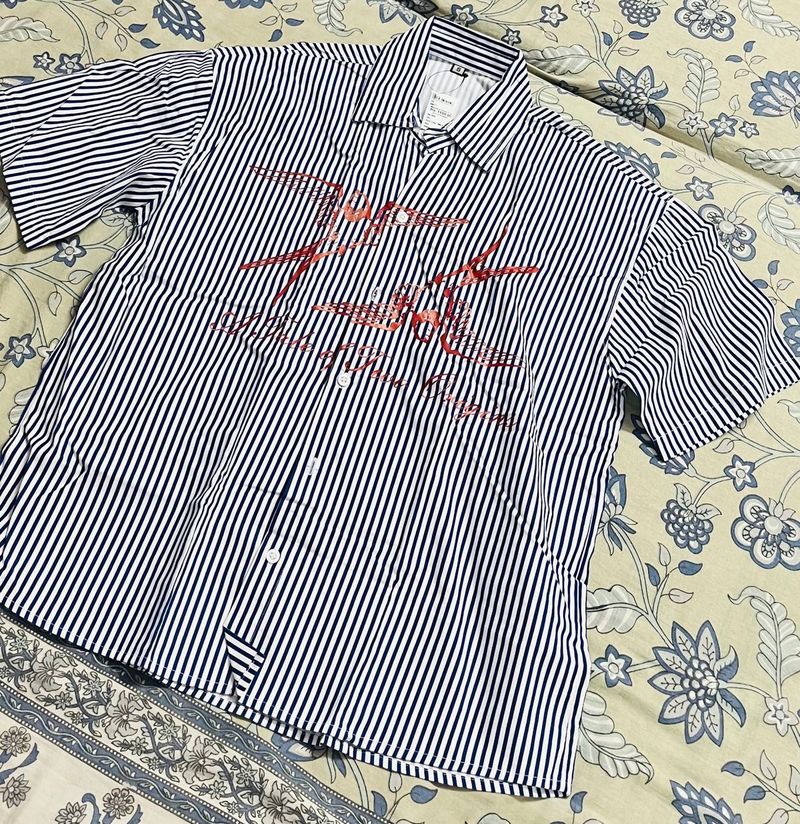 Striped Short Sleeve Button-Down