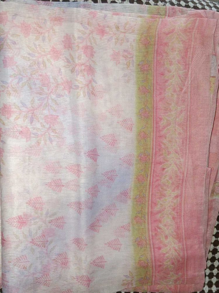 Pretty Pink Floral Saree