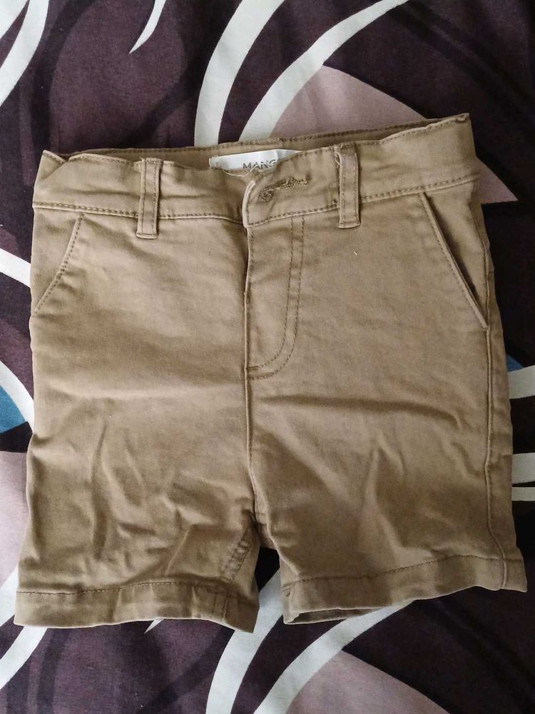 Mango Kids Khakhi Green Shorts
