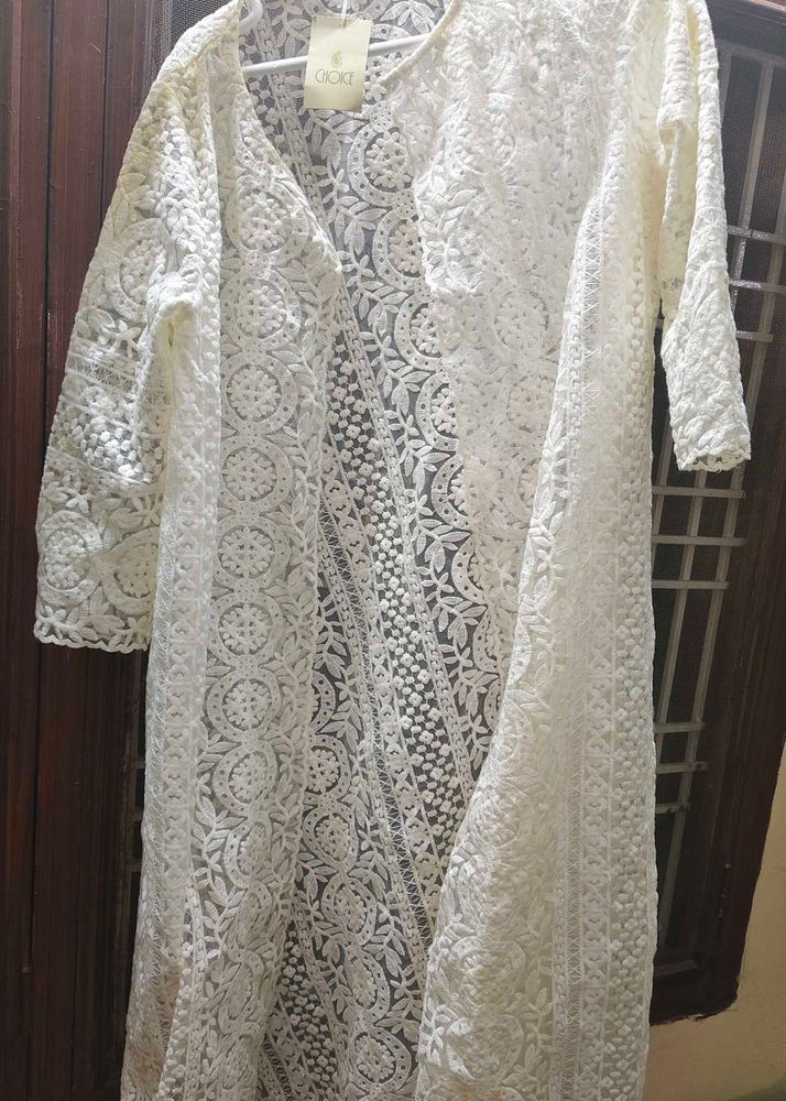 Elegant White Lace Cover-Up