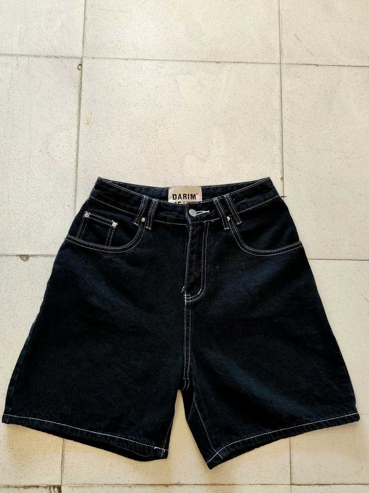 Darim Black Denim Shorts