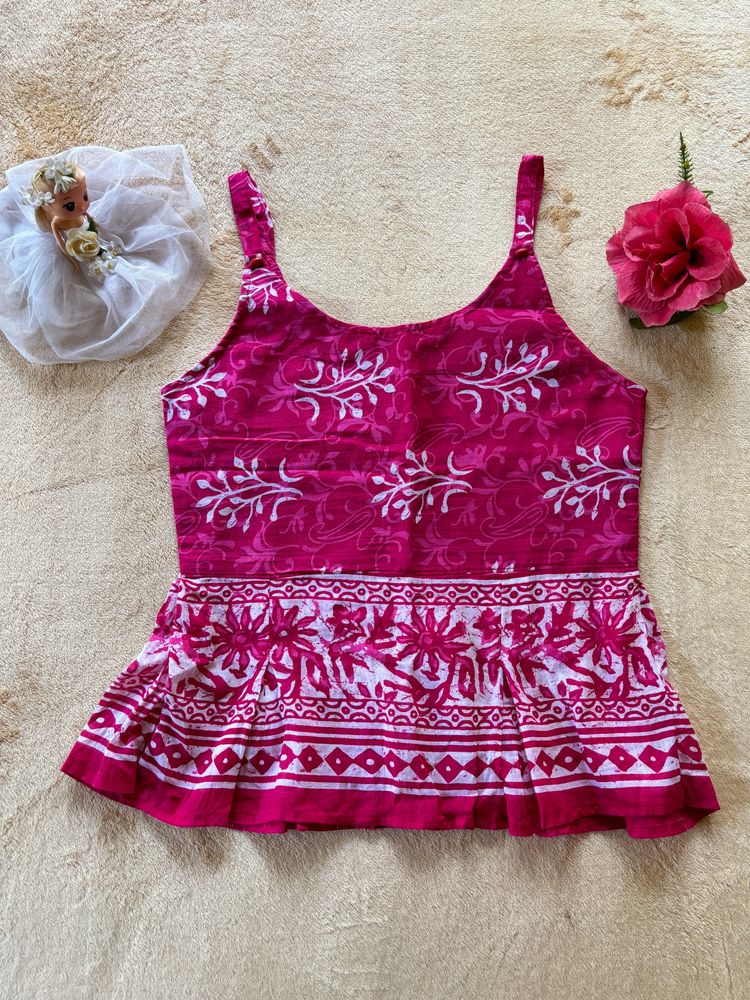 Cute Pink Sleeveless Top For Women