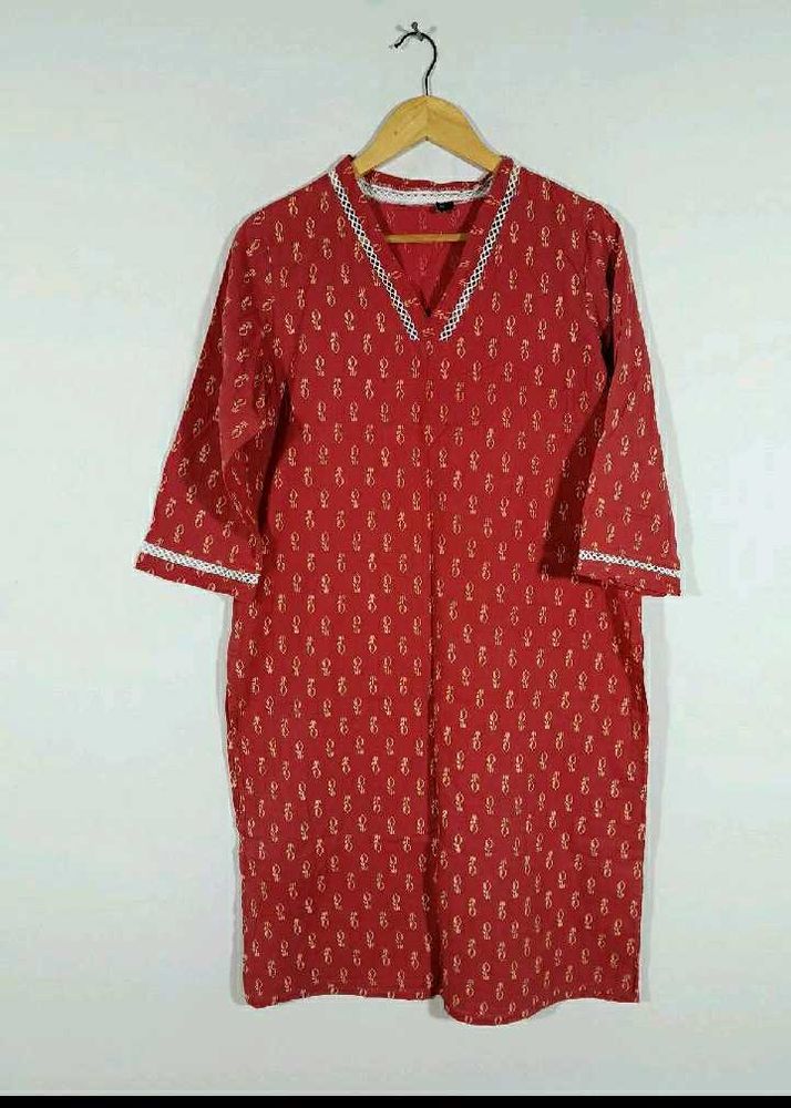 V- Neck Kurti With Floral Print