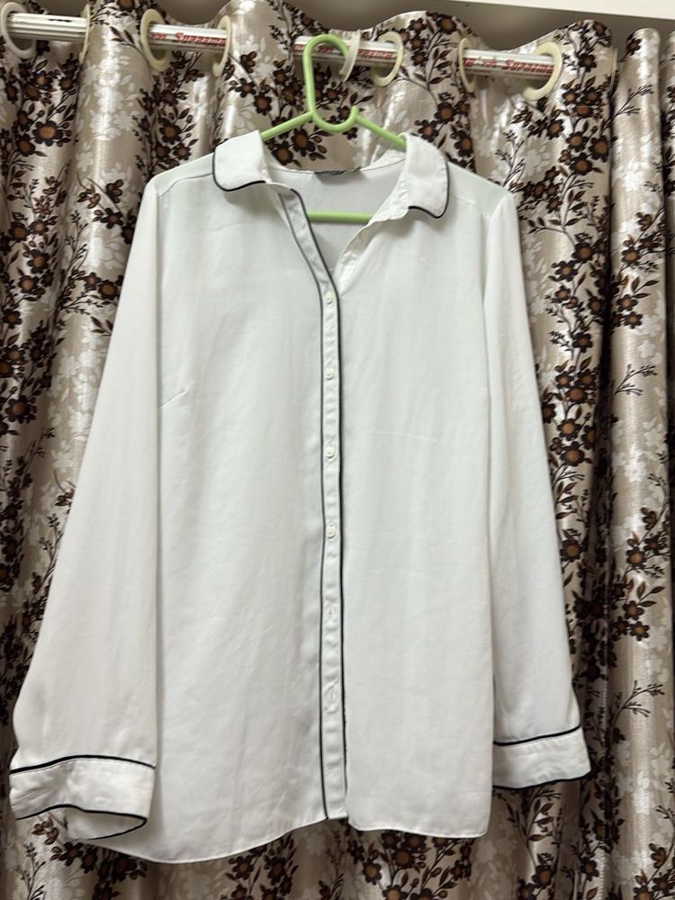 Elegant White Long Sleeve Blouse