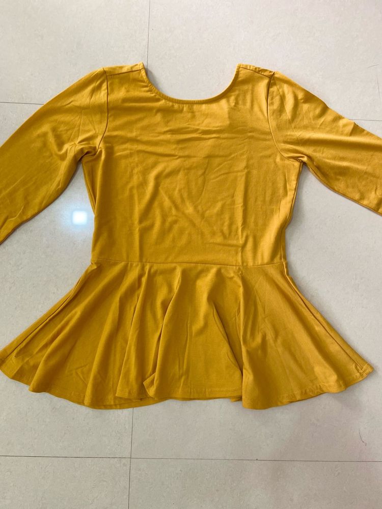 AND Yellow Peplum Top