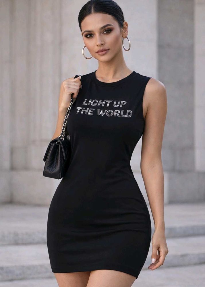 H&amp;M Sleeveless Black Bodycon Dress