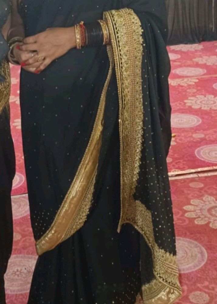 Please Help Me Party Wear Black Saree