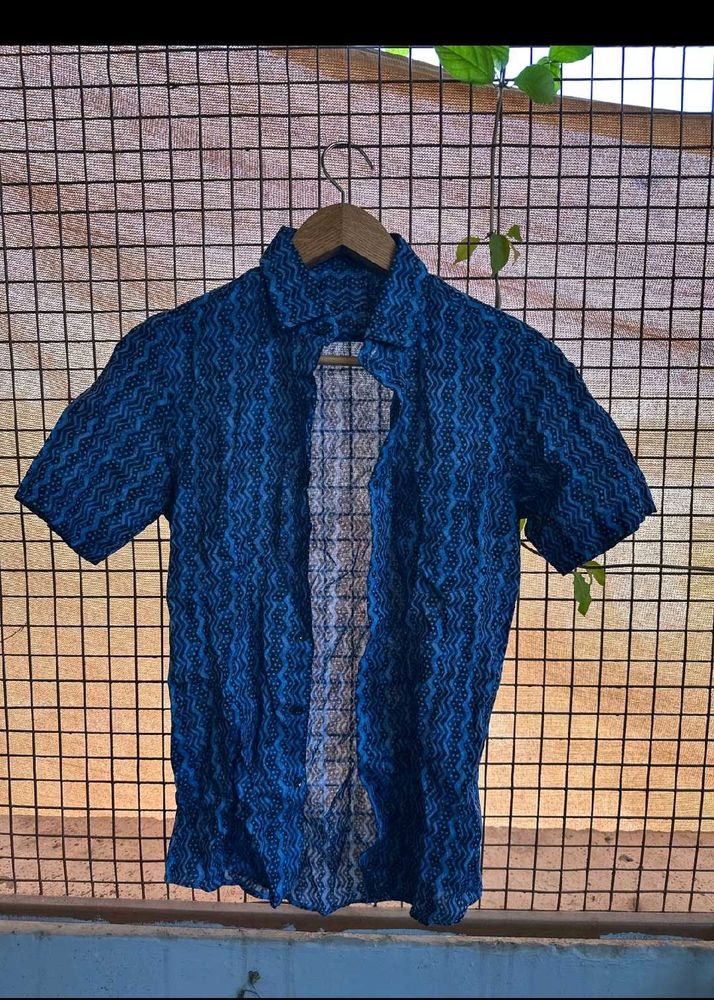 Blue Patterned Shirt