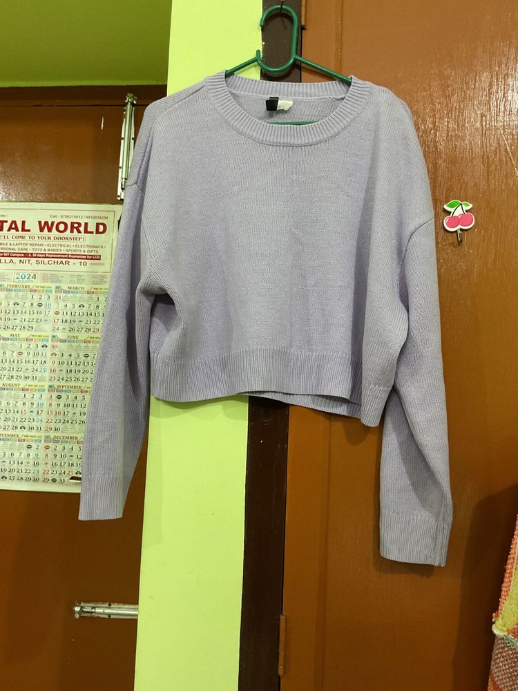 Lavender Cropped Sweater