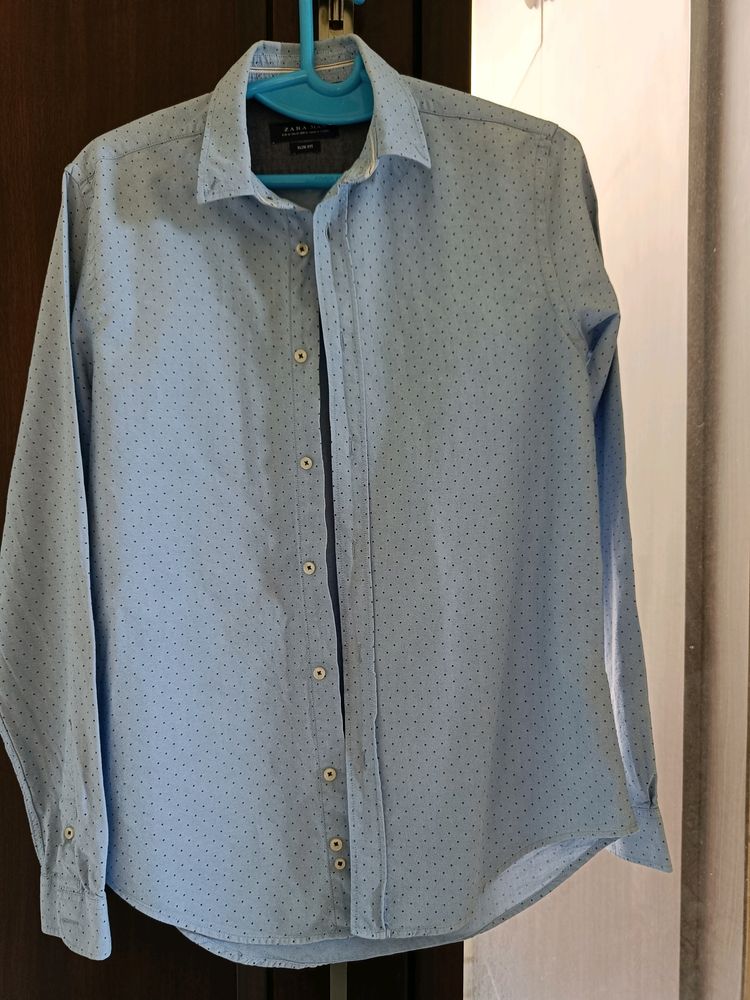 Zara Man Original Light Blue Shirt Medium Size