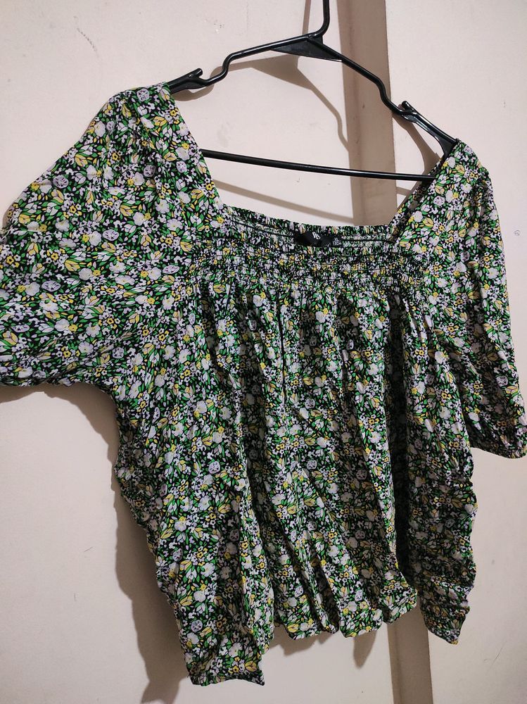 FIG Floral Print Square-Neck Top For Women