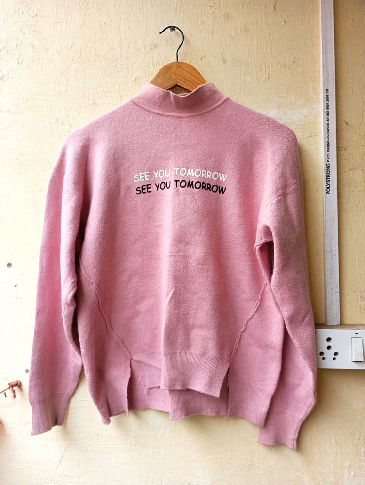 Korean Cozy Pink Knit Sweater (Women)