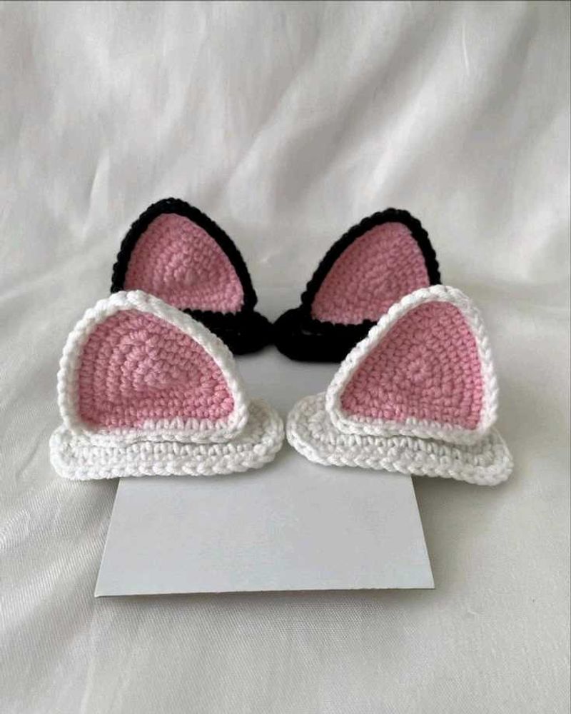Crochet Cat Ear Hair Clips (1pair)